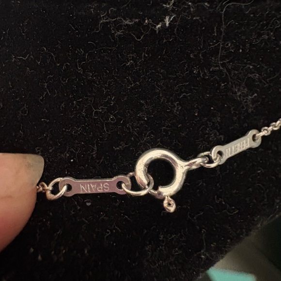 Tiffany & Co Elsa Peretti 925 Sterling  Silver Open Teardrop Necklace - Picture 4 of 11